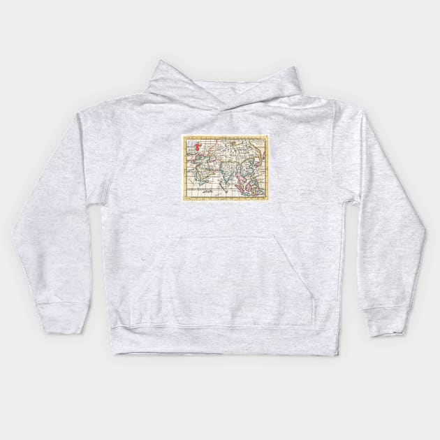 Vintage Map of Asia (1706) Kids Hoodie by Bravuramedia